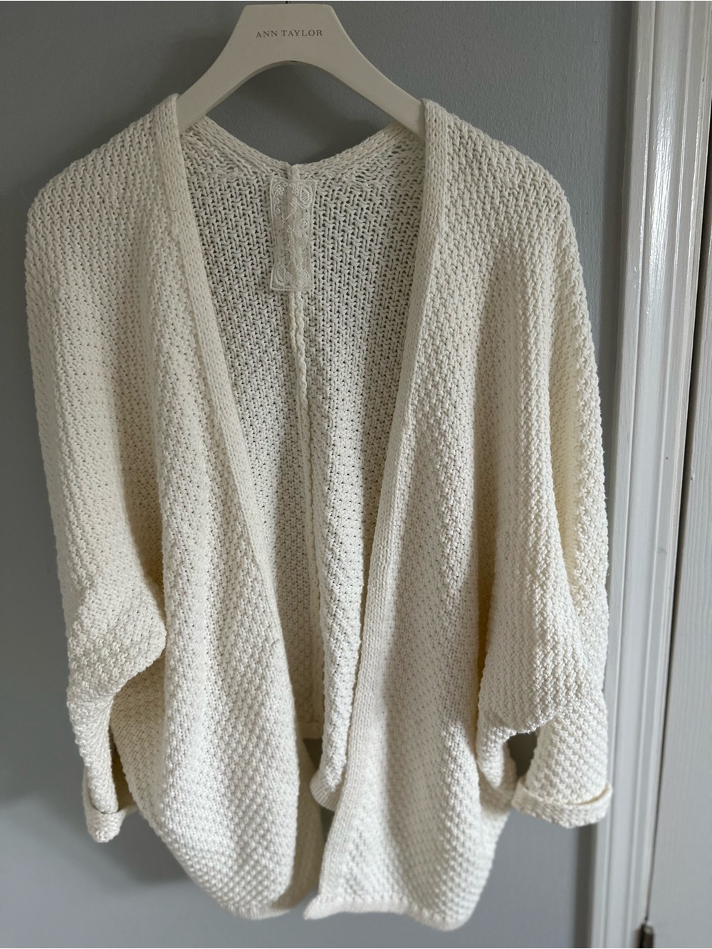 Sadie & Sage Cream Open-Front Knit Sweater